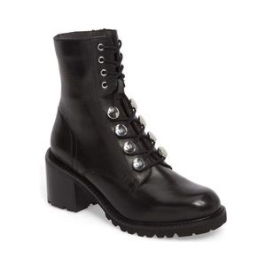 Seychelles Women's Black Make it Count Lace-Up Combat Boots 8
